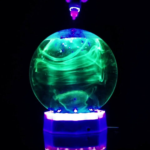 Next Gen Fluoro Lava Lamp With FluoroGel Color Burst Neon Glow For Desk Or Room Decor 4 Inch Round Light Show