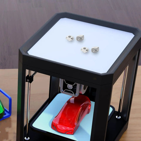 Get Your 3D Printer Building On Point With This Solid M3 Sliding T Slt Nut Kit, showing carbon steel fasteners on a 3D printer.