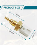 Engine coolant temperature sensor with brass threaded body and white connector, close-up view for Toyota/Lexus vehicles