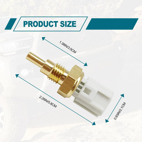 Engine coolant temperature sensor with brass threaded body and white connector, close-up view for Toyota/Lexus vehicles
