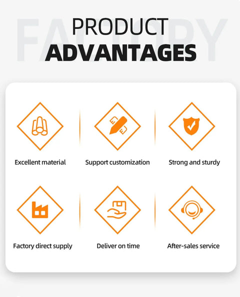 Product advantages of Smooth Operator Electric Forklift Powered By Hydraulic Lifting Mast, showcasing symbols for material quality and service.