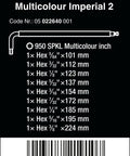 Hex-Plus 9-Piece Multicolor Imperial 2 L-Key Set With Wear-Resistant Markings And Clip BlackLaser Finish size chart and barcode