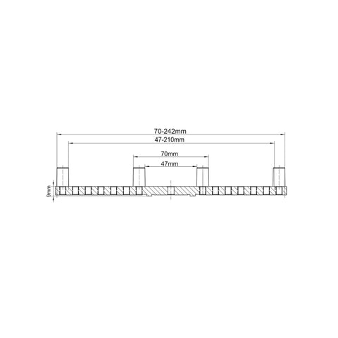 Technical drawing of 10 Inch Flat Jaws For CK100 Series Chuck with dimensions, compatible with Harbor Freight Bauer 23222A-B.