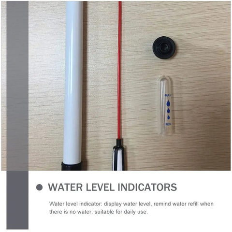 Six Pack Floating Indoor Pot Moisture Probes And Water Level Indicators For Potted Plants on wooden surface with gauge parts.