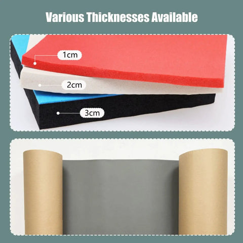 Various thicknesses of heavy duty foam bumper strips showing 1cm, 2cm, and 3cm options for Banish Wall Scuffs And Door Dings Cold.