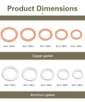 100 Pack Oil Drain Plug Gasket Kit With Heat Resistant Copper Engine Oil Pan Sealing Gaskets Flat Ring Crush Washer Seals