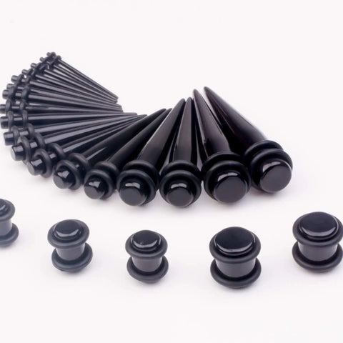 Starter Pack For Ear Stretching 50 Piece Kit With 14G To 00G Acrylic Tapers And Plugs Silicone Tunnels Gauge Expanders