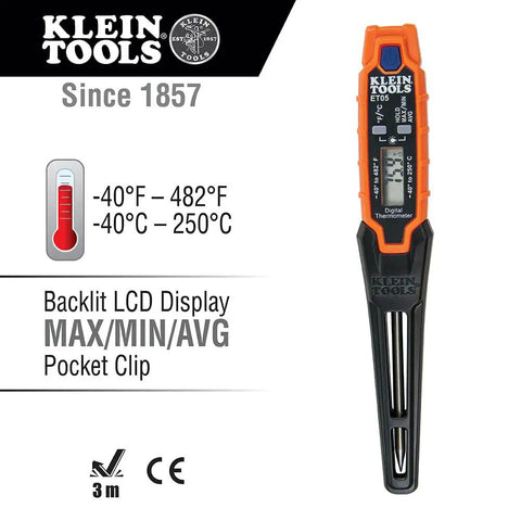 Digital pocket thermometer from HVAC Tool Kit With 3 In 1 Pocket Screwdriver 8 In 1 Screwdriver And Nut Driver And Digital Pocket Thermometer