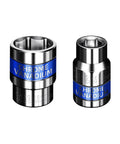 8 Piece Hex Socket Wrench Bit Set With No Slip Grip And Slick Chrome Finish Heavy Duty Precision Drive Bits close-up view of chrome vanadium socket bits.