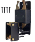 Heavy Duty Two Way Fence Gate Latch Built Tough As Nails For Livestock Corrals Round Tube Metal Gates With Zinc Coated Rust Resistant Steel And Screws Included, detailed view with screws.