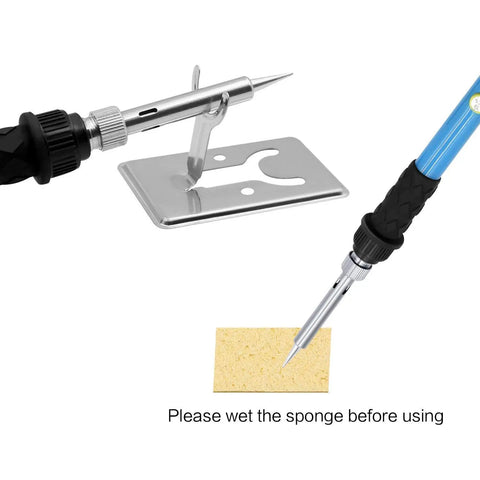 60W 110V Soldering Iron Kit With Adjustable Temperature Quick Heat Soldering Gun showing tips and stand
