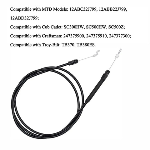 Heavy Duty Lawn Mower Clutch Cable Replacement 946-05105A Mechanical Engagement Wire for various mower models.