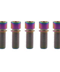 Killer Set of 5 M7 Titanium Bolts with Hex Socket Cylinder Head and Matching Washers Sick Rainbow Finish