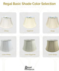Shallow Drum Bell Lampshade color options including white, eggshell, beige, linen white, linen eggshell, and linen beige.