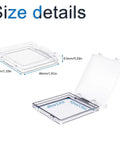 Size details of 4 Pack Square Power Button Covers Dustproof Switch Cap Guards Clear Plastic Protectors No Fuss Easy Adhesive Backing
