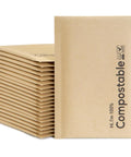 6x10 100 Percent Biodegradable Bubble Mailers 25 Count Kraft Brown Compostable Padded Envelopes Self Seal Pouches Eco Friendly Packaging