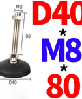 Adjustable Leveling Feet With Nylon Handle And Stainless Steel Screw For Built Tough Furniture And Equipment 40 To 60mm Base Diameter M8 To M12 Thread 50 To 150mm Bolt Length Durable Corrosion Resistant, M8 D40 adjustable foot
