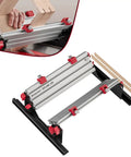 Pro Grade Spline Jig Kit For Router Table And Table Saw, aluminum jig with adjustable rails for precise wood jointing.