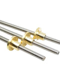 Premium T20 Trapezoidal Lead Screw Kit With Corrosion Resistant Brass Nut for CNC routers, 1000mm long with 8mm pitch.