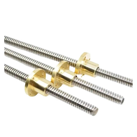 Premium T20 Trapezoidal Lead Screw Kit With Corrosion Resistant Brass Nut for CNC routers, 1000mm long with 8mm pitch.