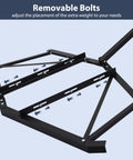 66-Inch Driveway Drag Harrow with 3 adjustable bolts and 2 reinforcement bars, rust-resistant steel, close-up view