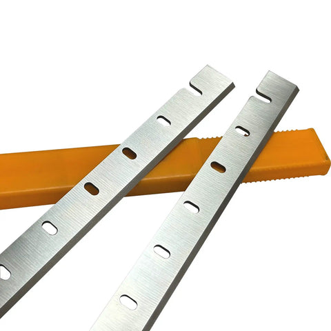 12-1/2 Inch Planer Blades Replacement Set Of 2 High Speed Steel Blades with orange protective case