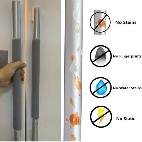 4 Pack Neoprene Refrigerator Door Handle Covers For Most Handles 9 To 11 Cm Perimeter Anti Slip Anti Static Protectors Keep Fingerprints And Food Stains Off Gray Machine Washable