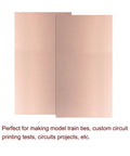 Single-sided FR4 Copper Clad Prototyping PCB Boards 150mm by 100mm by 1.5mm for circuits projects, ten piece set displayed vertically.