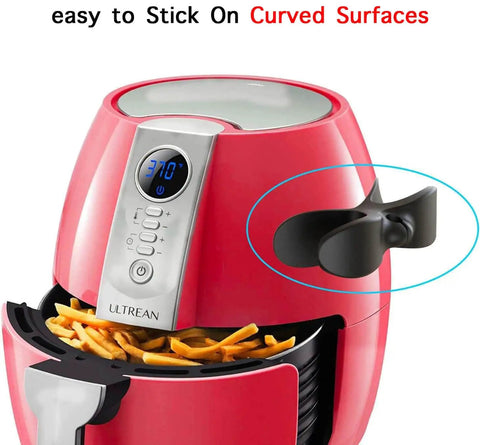 Three Pack Cord Organizer For Kitchen Appliances Stick On Cable Wrapper Holder on red air fryer with fries visible