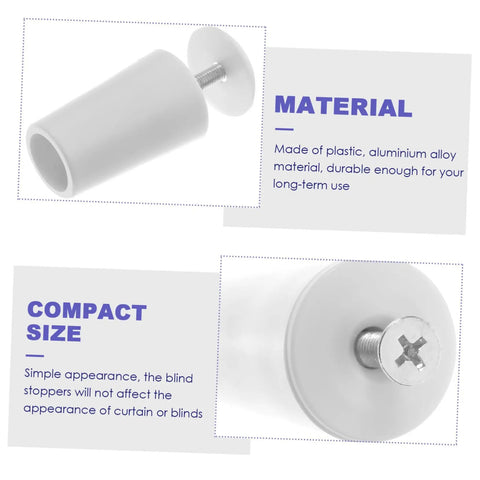 Tough As Nails 8 Pack Vertical Blind Bottom Weights Roller Shutter Stopper Repair Kit white plastic stopper with screw.
