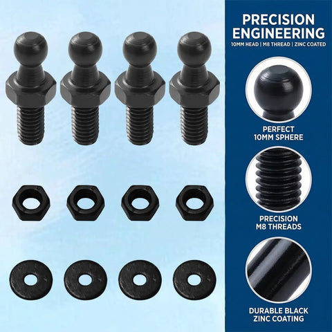Super Tough Set Of 4 Black Wheel Lug Stud Nuts With Corrosion Resistant Carbon Steel Build For Fast Replacement On Trucks SUVs And Sedans No Rust Ever