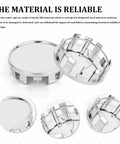Heavy Duty Abs Wheel Center Hub Covers 4 Pack Snap On Rim Caps Universal Fit For Trucks Suv Cars durable ABS material close-up images.