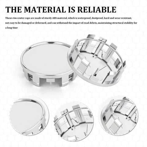 Heavy Duty Abs Wheel Center Hub Covers 4 Pack Snap On Rim Caps Universal Fit For Trucks Suv Cars durable ABS material close-up images.