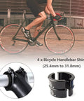 Cyclist riding with 4 Pack Aluminum Alloy Bicycle Handlebar Shim Adapters Spacers 25.4mm To 31.8mm Easy Fit for MTB Road Mountain Bikes