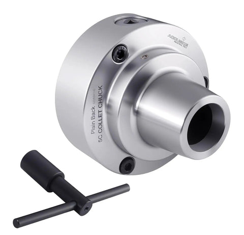 5C Collet Chuck 5 Inch Plain Back For Lathe Machine With Recessed Back Plate Ready To Install Via Adapter Heavy Duty 0.0006 TIR