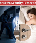 Heavy Duty 7 Inch Outswing Door Latch Guard Plate Matte Black Stainless Steel Security Shield blocking forced entry.
