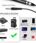 Karaoke Dynamic Vocal Microphone For Stage And Home Use 6.35mm Wired Handheld Mic compatible devices illustration