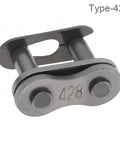 Top Tier 5 Piece Heavy Duty Chain Master Link Kit For 420 And 428 Roller Chains With Quick Install Clip Connectors close-up of 428 connector