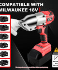 Beast Mode Cordless Metal Shear 400 Nm Torque Brushless Motor Cuts Up To 14 Gauge Steel And Aluminum Without Breaking A Sweat Includes 360 Degree Pivoting Head Works With Milwaukee 18v Battery Not Included, showing cordless design and compatible battery.
