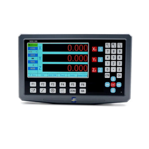 3 Axis LCD Digital Readout Kit With Three Glass Linear Scale Encoders For Lathe Grinder Milling, features a digital display and control panel.