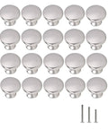 Slick Satin Brushed Nickel Round Mushroom Cabinet Knobs Set 30mm Drawer Pull Handles For Kitchen Cupboards Wardrobe Dressers Doors
