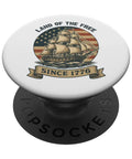 Retro Sailboat Patriotic Flag Phone Grip Adhesive Accessory For Fourth Of July Celebrations With Red White And Blue Americana Vibes