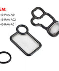 DIY Friendly Engine Variable Valve Timing VVT Solenoid Gasket Kit For Honda And Acura with three rubber seals displayed