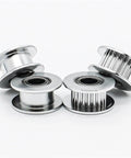 Top Shelf 16 Tooth Gt2 Timing Pulley Featuring Heavy Duty Steel Body And Sealed Bearings For Slick Belt Rotation.