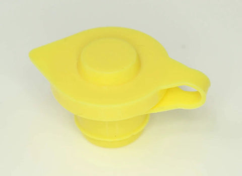 10 Pack Universal Large Yellow Gas Can Vent Caps For Plastic Fuel Cans, Heavy Duty Replacement Vent Caps, single cap view