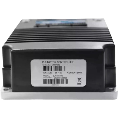 Premium Heavy Duty 36 To 48 Volt 500 Amp Dc Motor Controller Replacement For Golf Carts And Electric Vehicles front view with labels.
