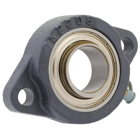 Two Bolt Flange Mount Ball Bearing Unit With Insert Bearing SA206-20G Cast Iron Housing LF206 Bore 1-1/4 Inch Set Screw Locking