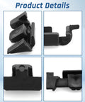 Close-up of black ABS parts from 12 Pcs Headlight Trim Ring Clips For Mini Cooper R55 R56 R57 R58 R59 R60 F56 F60 Black Replacement Kit
