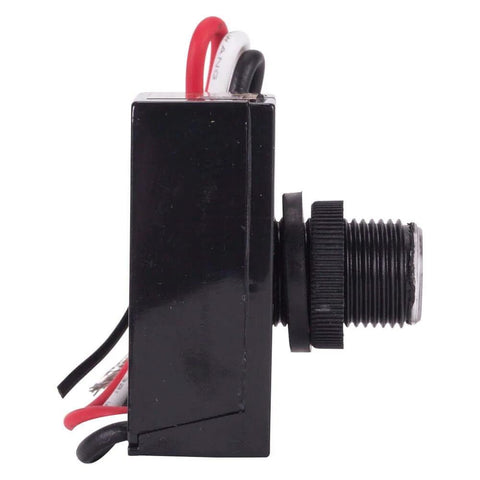 Side view of Tork RKP301 Outdoor 120-Volt Button Photocontrol Dusk To Dawn Sensor with wiring for exterior lighting