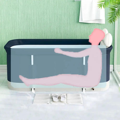 Foldable 47 Inch Bath Tub With Pillow And Bath Seat No Pump Portable Spa Tub For Home Use Insulated With 6 Layers Keeps Heat Longer Sturdy And Stable Everyday
